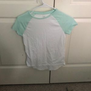 Mint and white tee